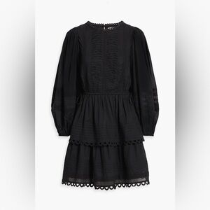 FARM RIO
Lace-trimmed pintucked cotton-voile mini dress PTP 18” NWT